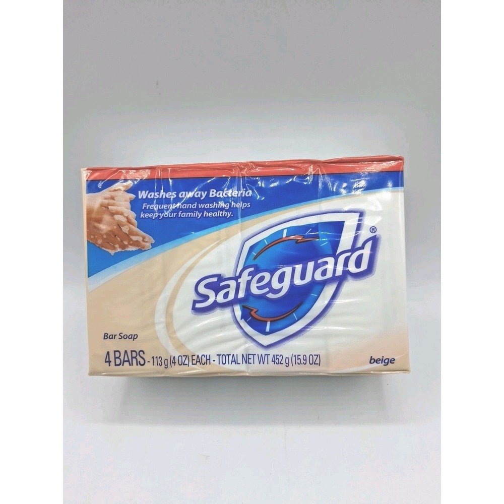 Safeguard: Antibacterial Deodorant Bar Soap, Beige , 4 Bars Per Package 4OZ Each